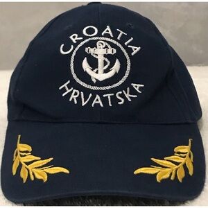 GECCO for Hrvatska Croatia Adjustable Navy Blue Anchor Travel Ball Cap